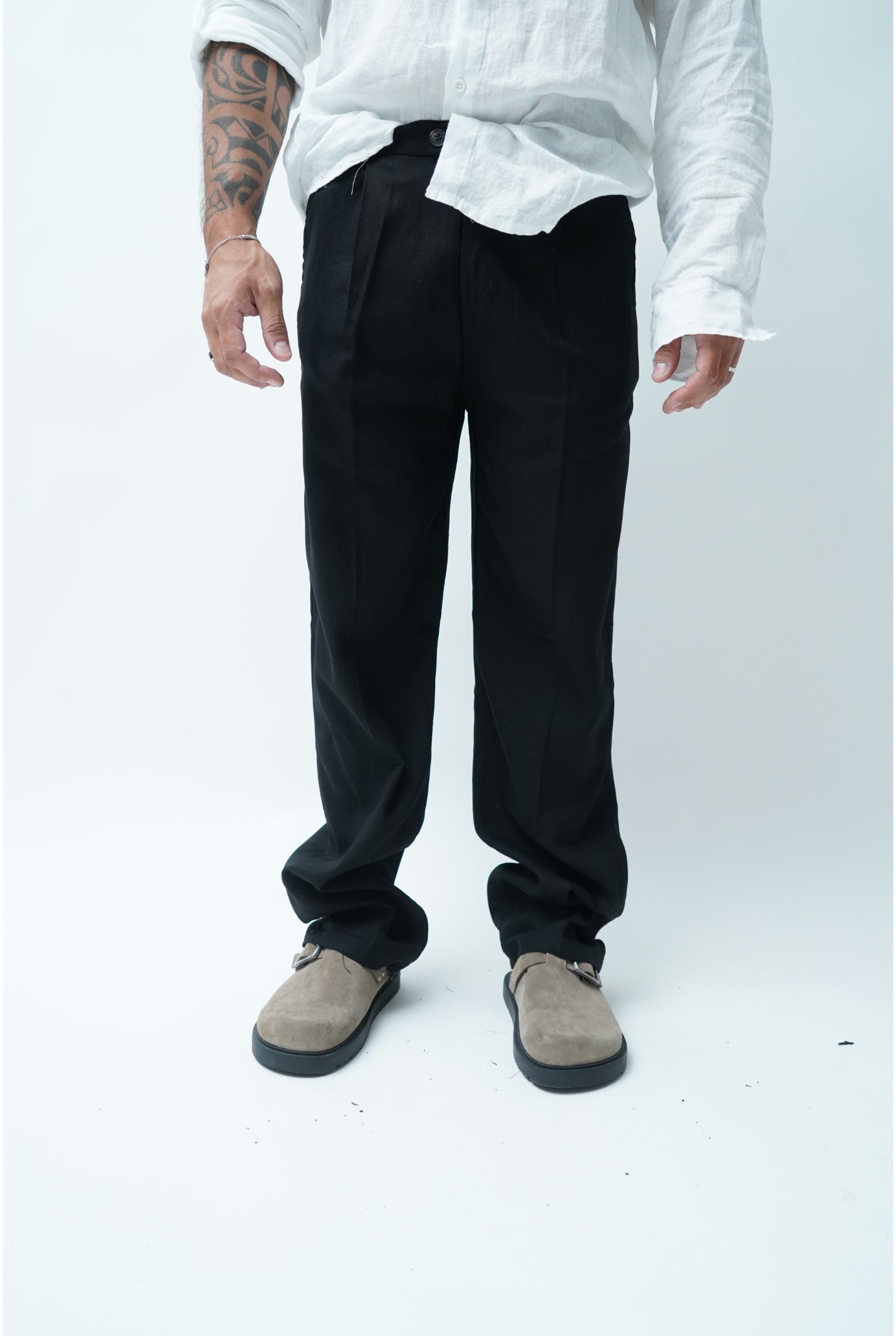 Pantalone in lino PU3391 fondo ampio