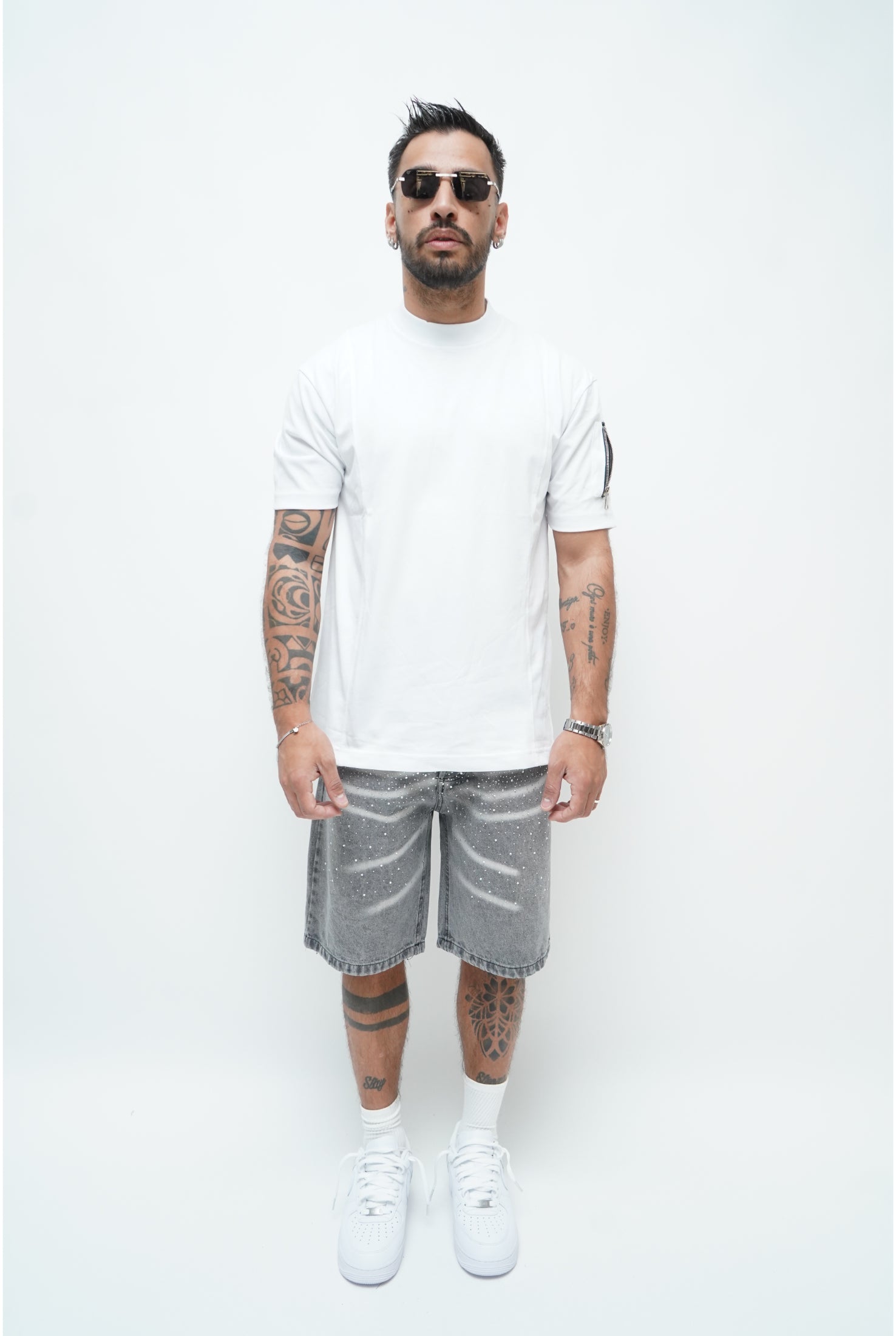 Jeans short Brillantini grey