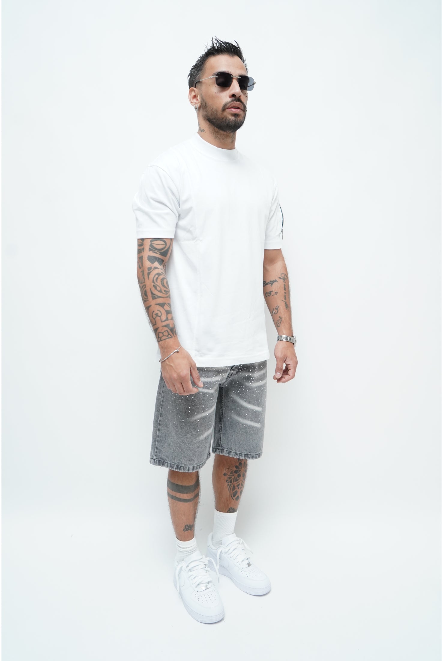 Jeans short Brillantini grey