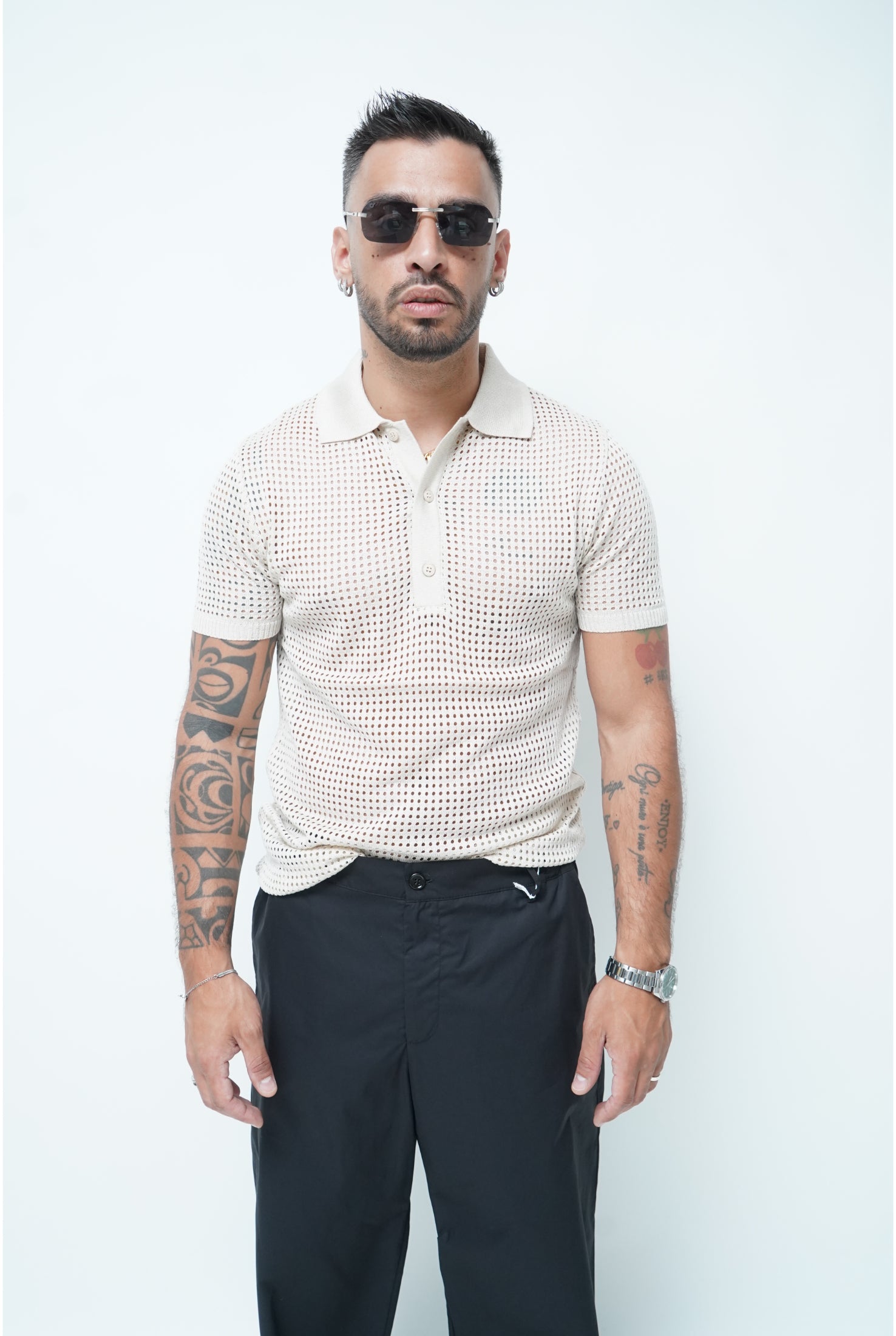 Polo in filo NJB 8032 forata