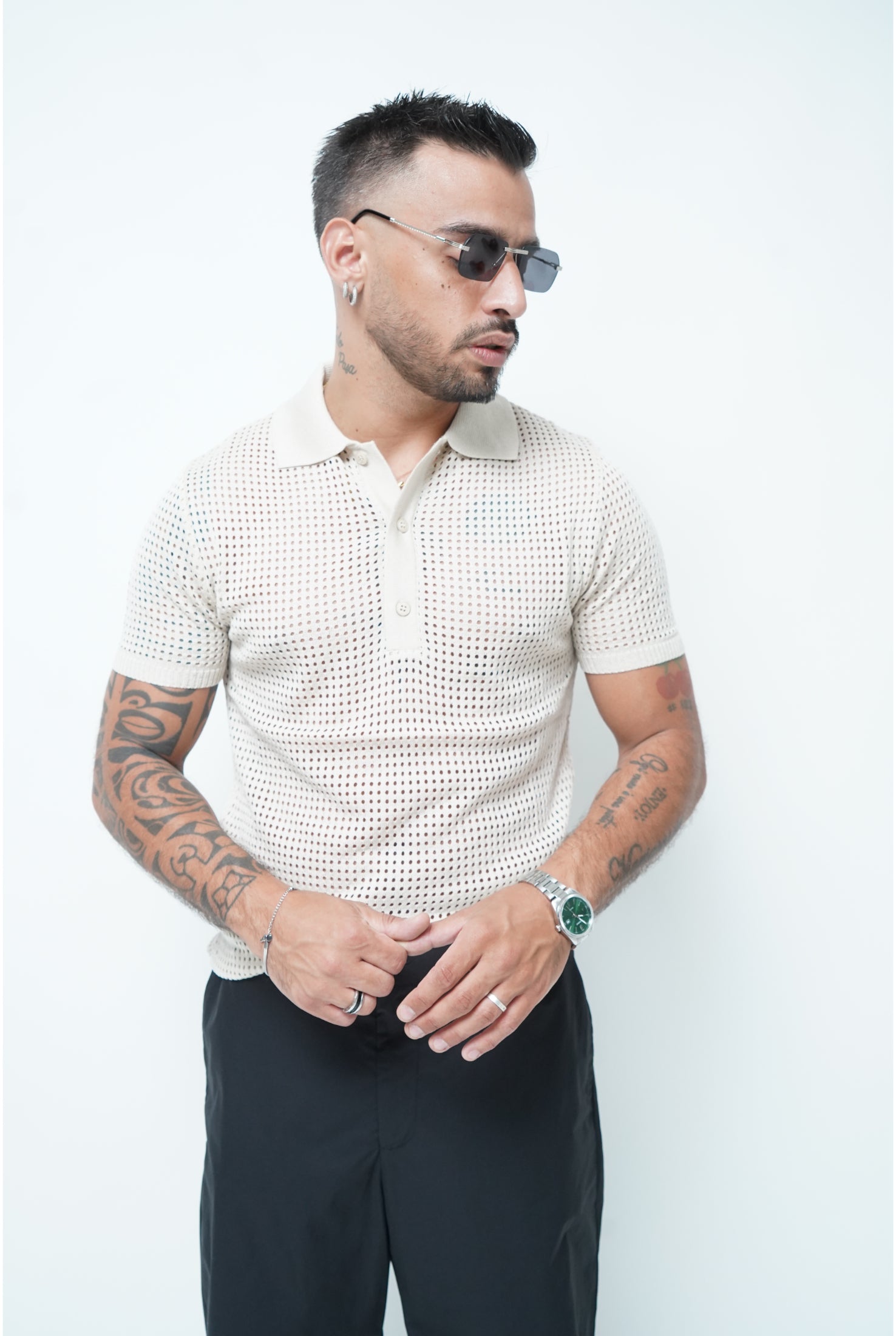 Polo in filo NJB 8032 forata