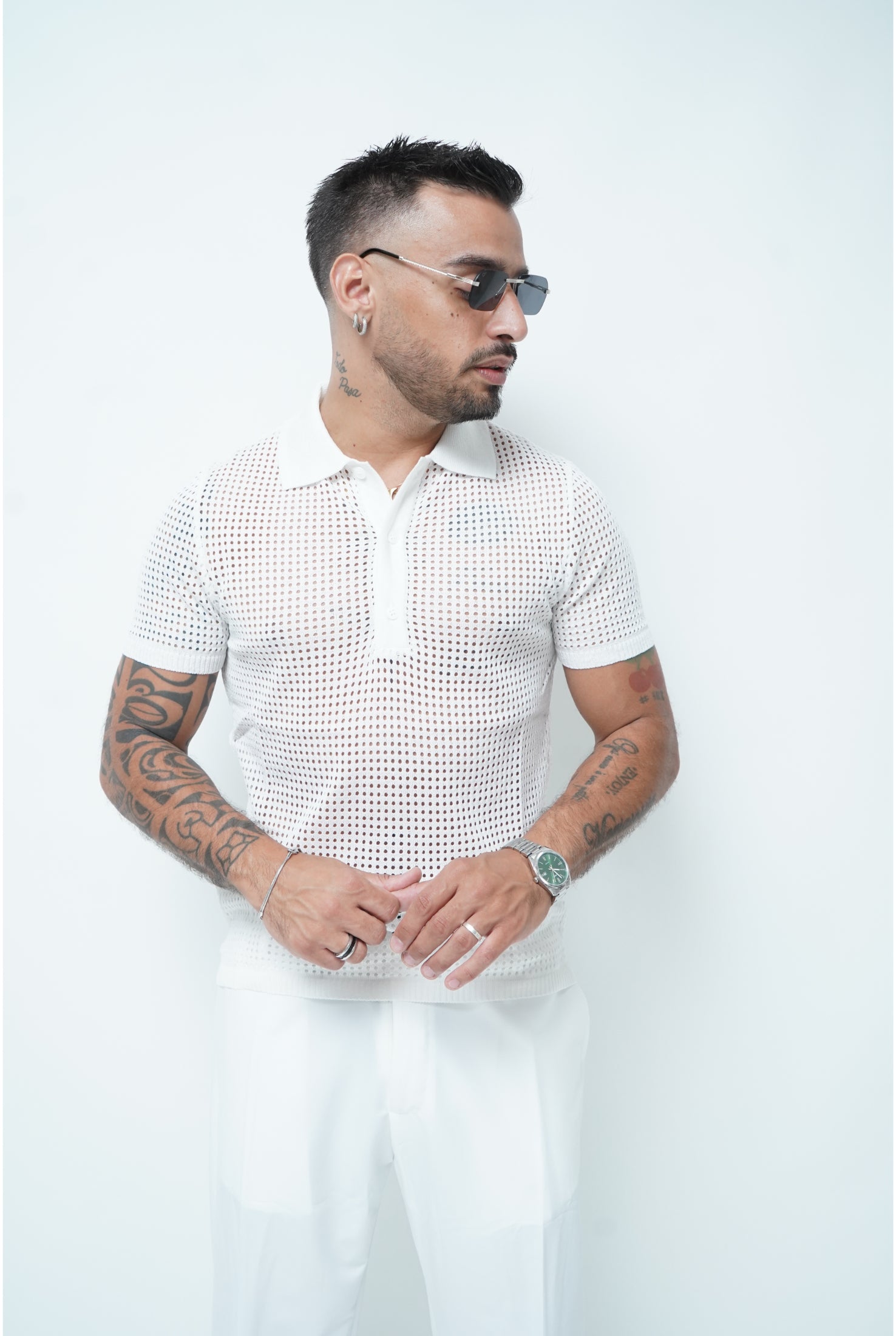 Polo in filo NJB 8032 forata