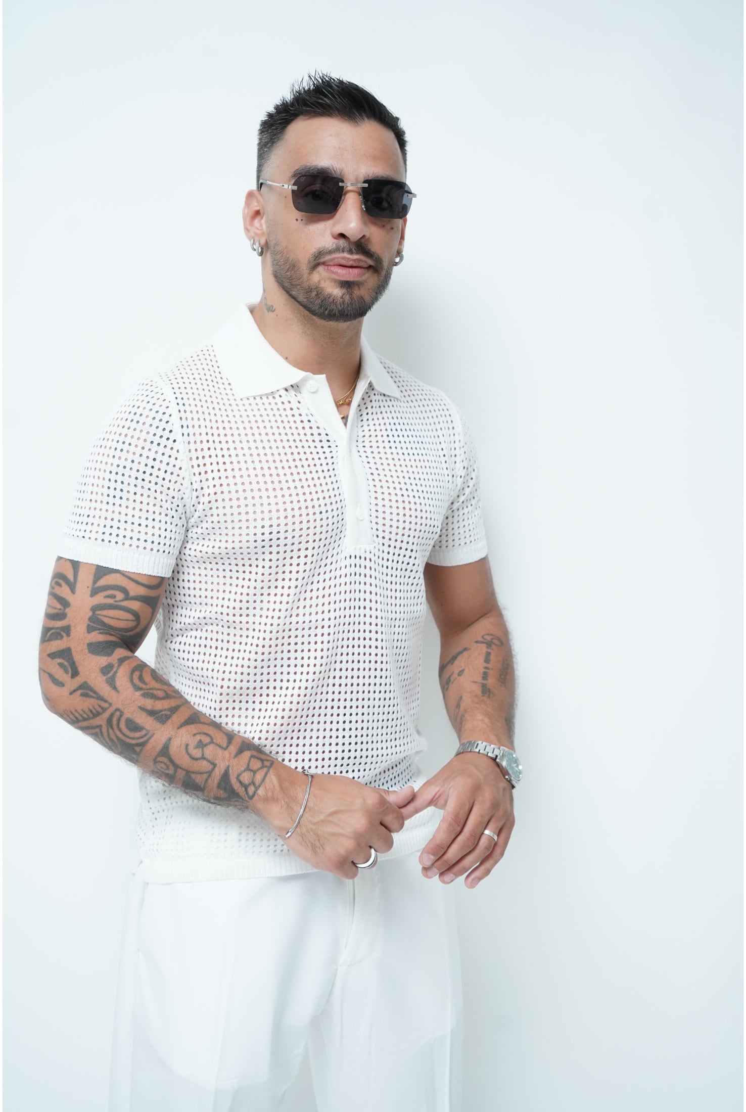 Polo in filo NJB 8032 forata