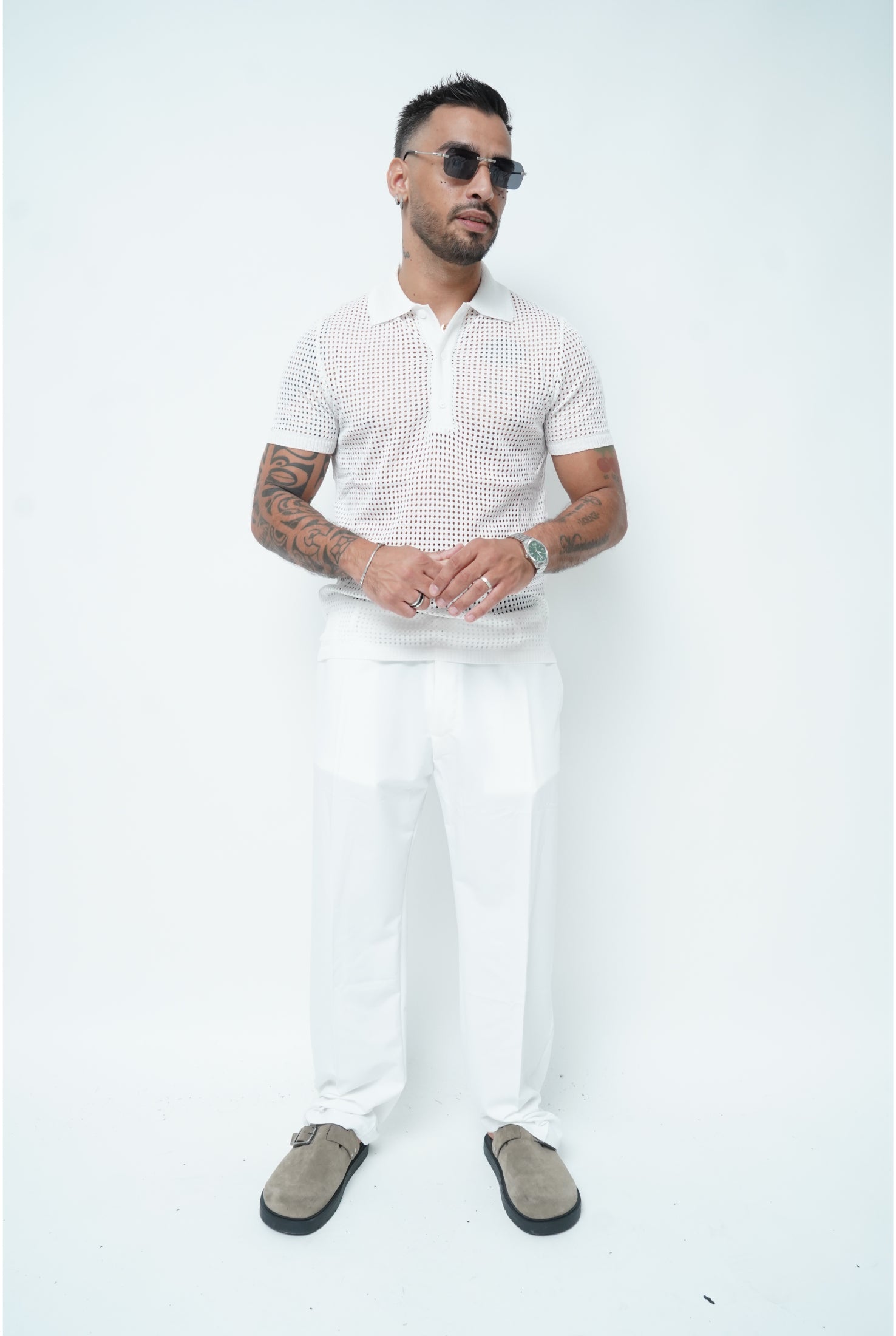 Polo in filo NJB 8032 forata