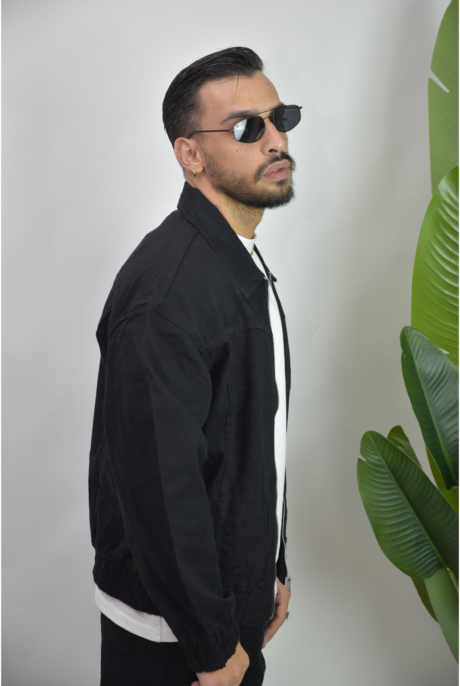 Coordinato zip black denim 2221a