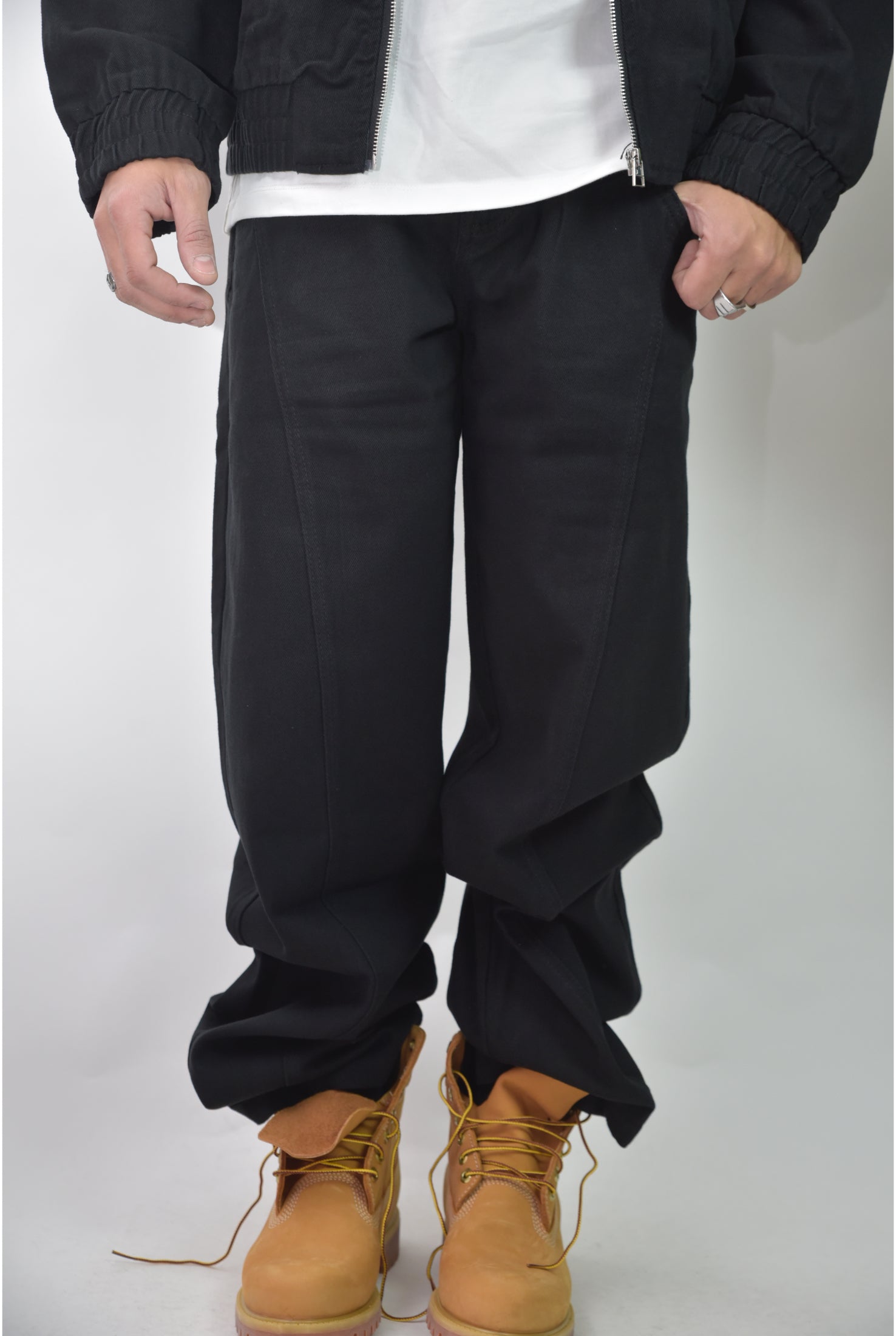 Coordinato zip black denim 2221a