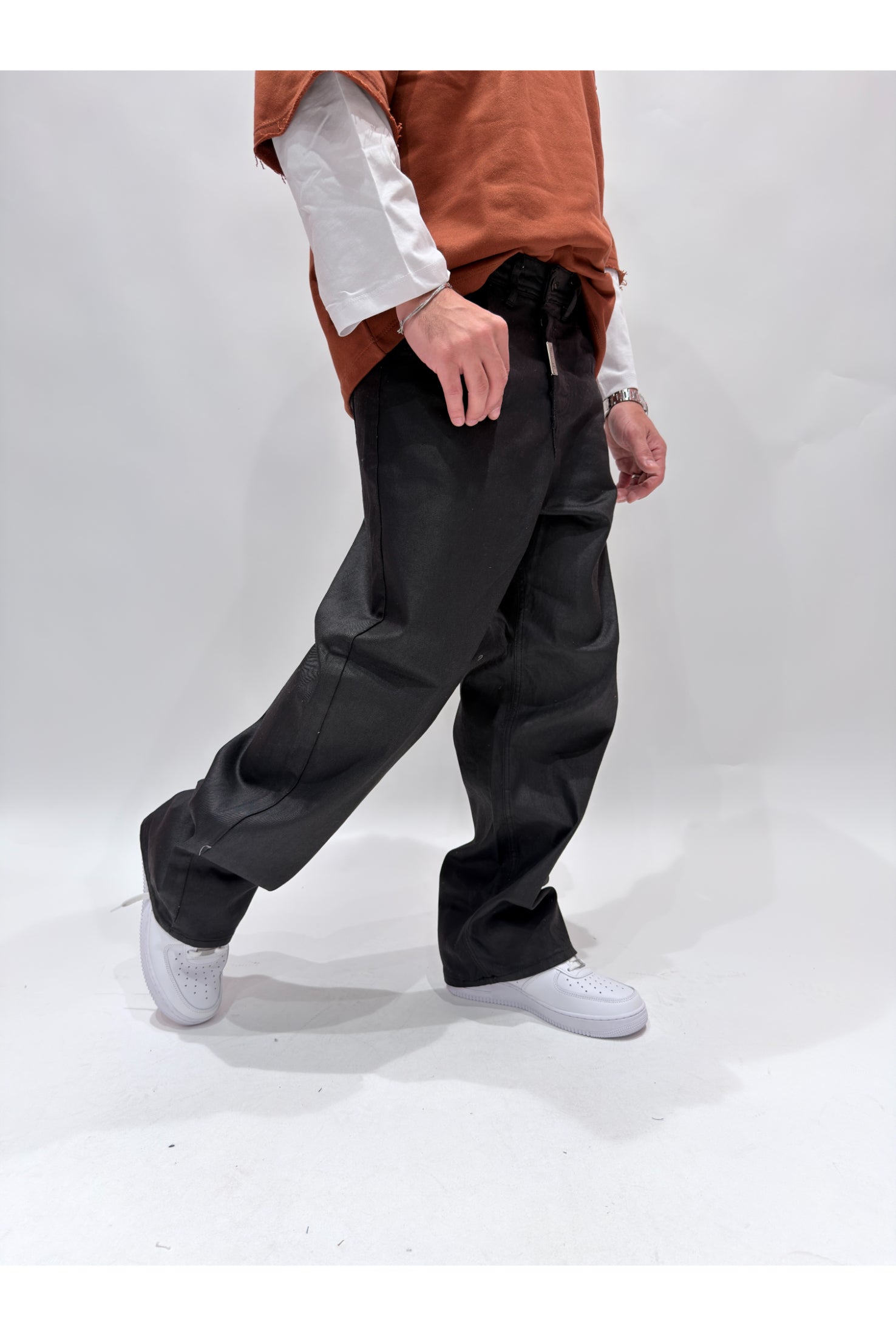 Jeans CIANOTIC super baggy spalmato