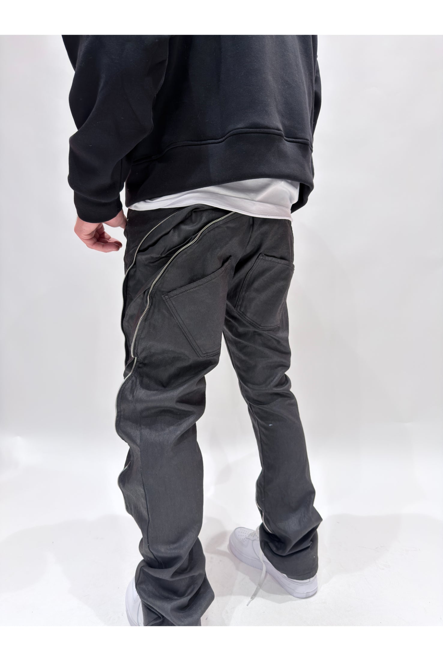 Jeans CIANOTIC Flare spalmato zip