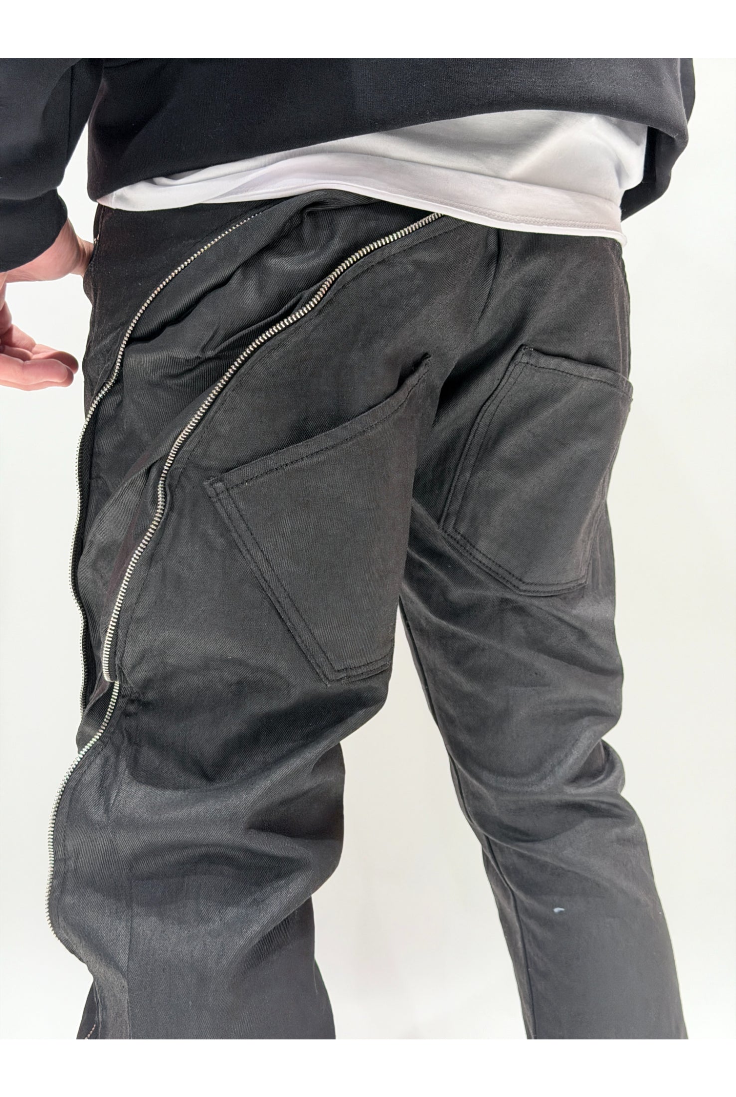 Jeans CIANOTIC Flare spalmato zip