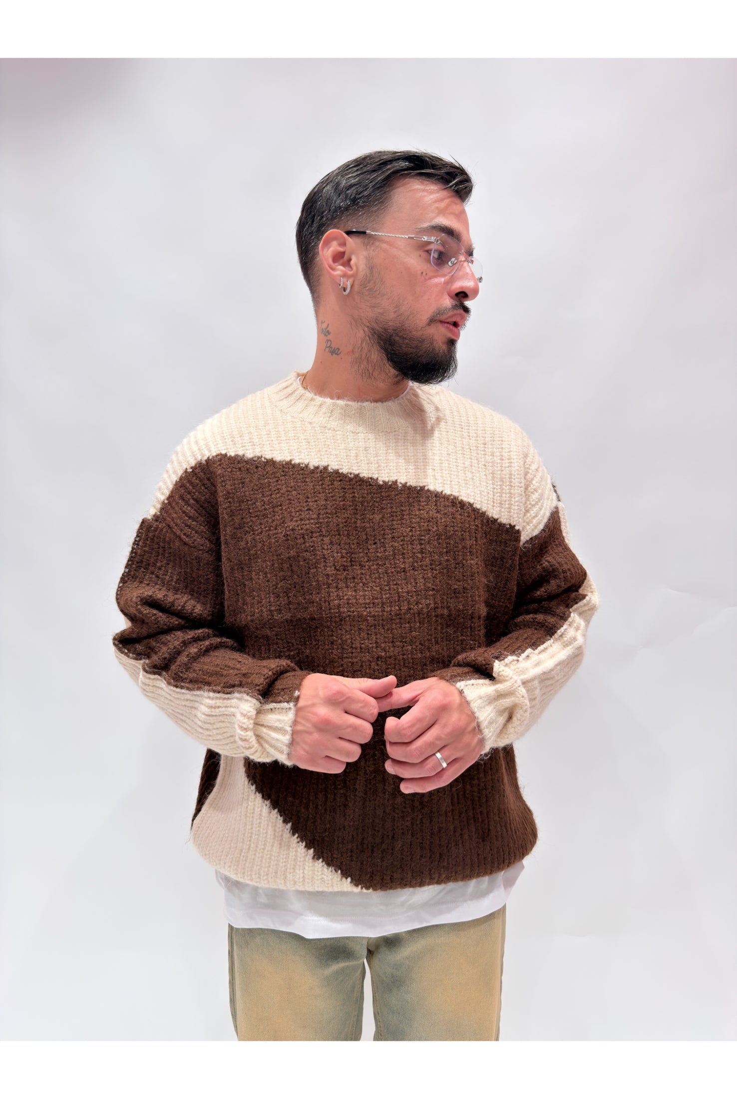 Maglione bicolor W86131