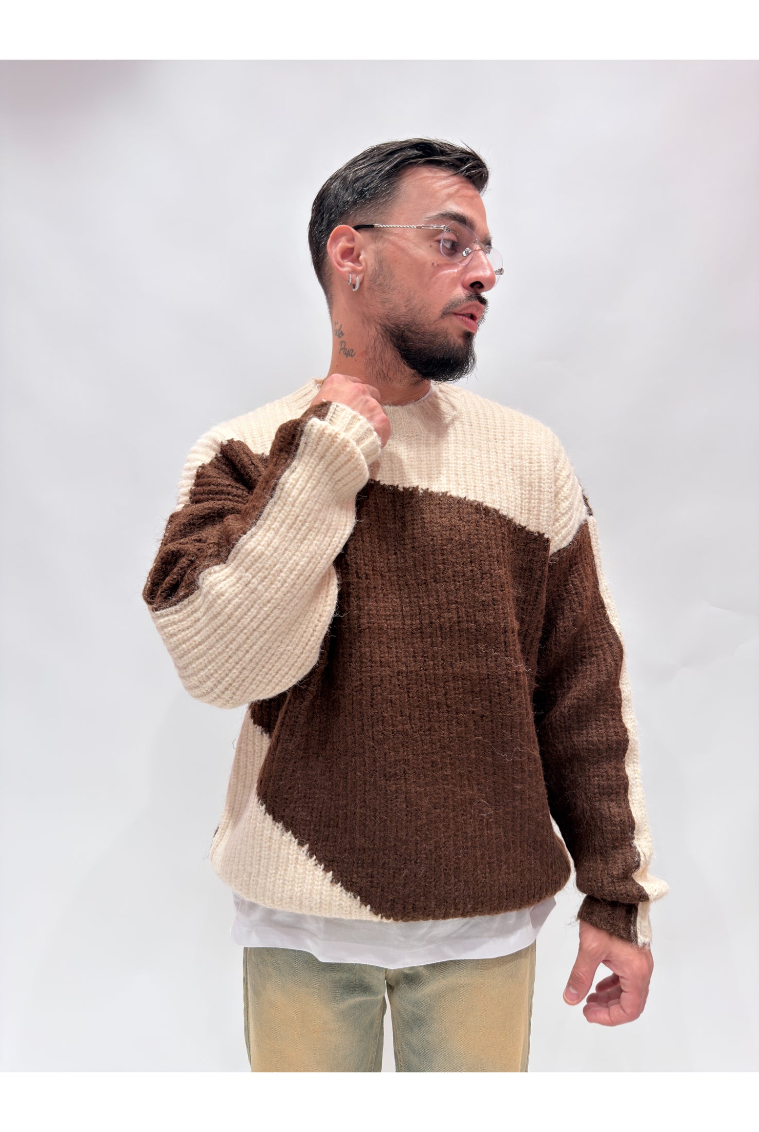 Maglione bicolor W86131