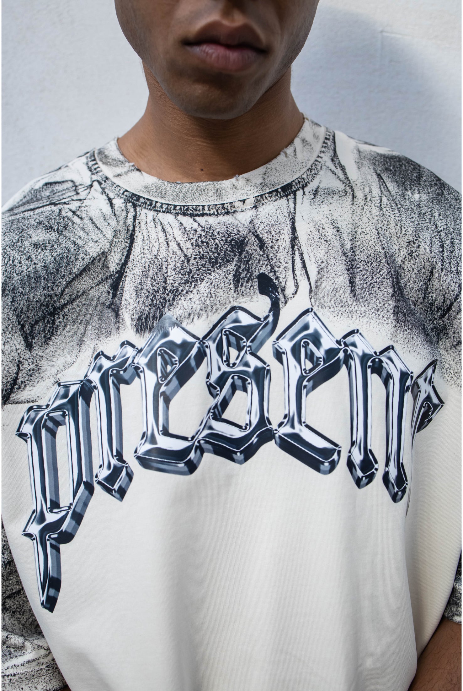 T-shirt PRESENT DAY Specchio crop