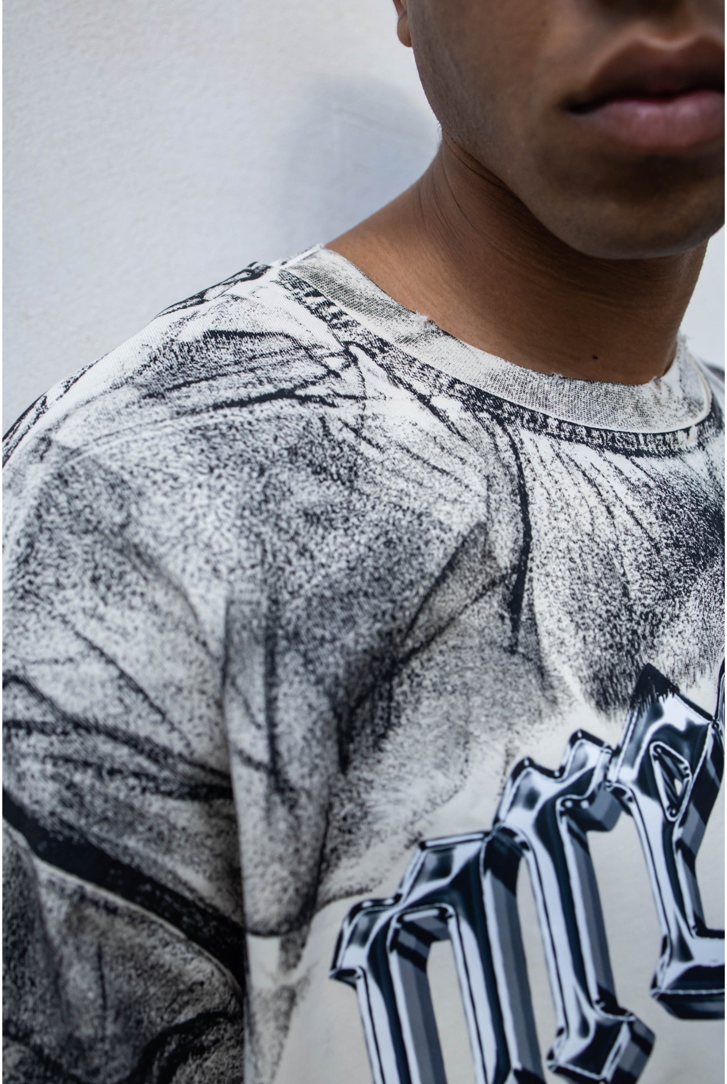 T-shirt PRESENT DAY Specchio crop