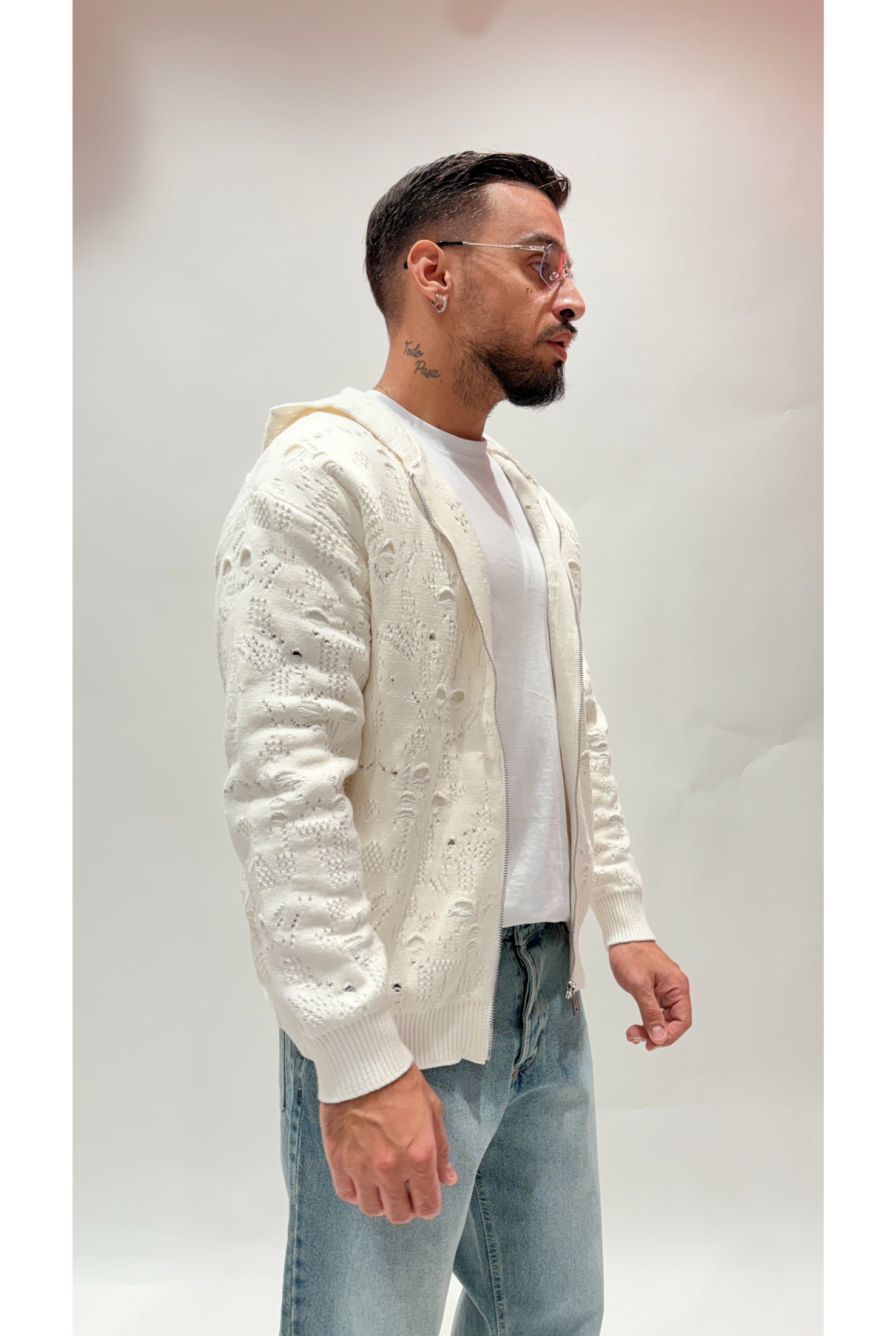 Cardigan cappuccio w8618