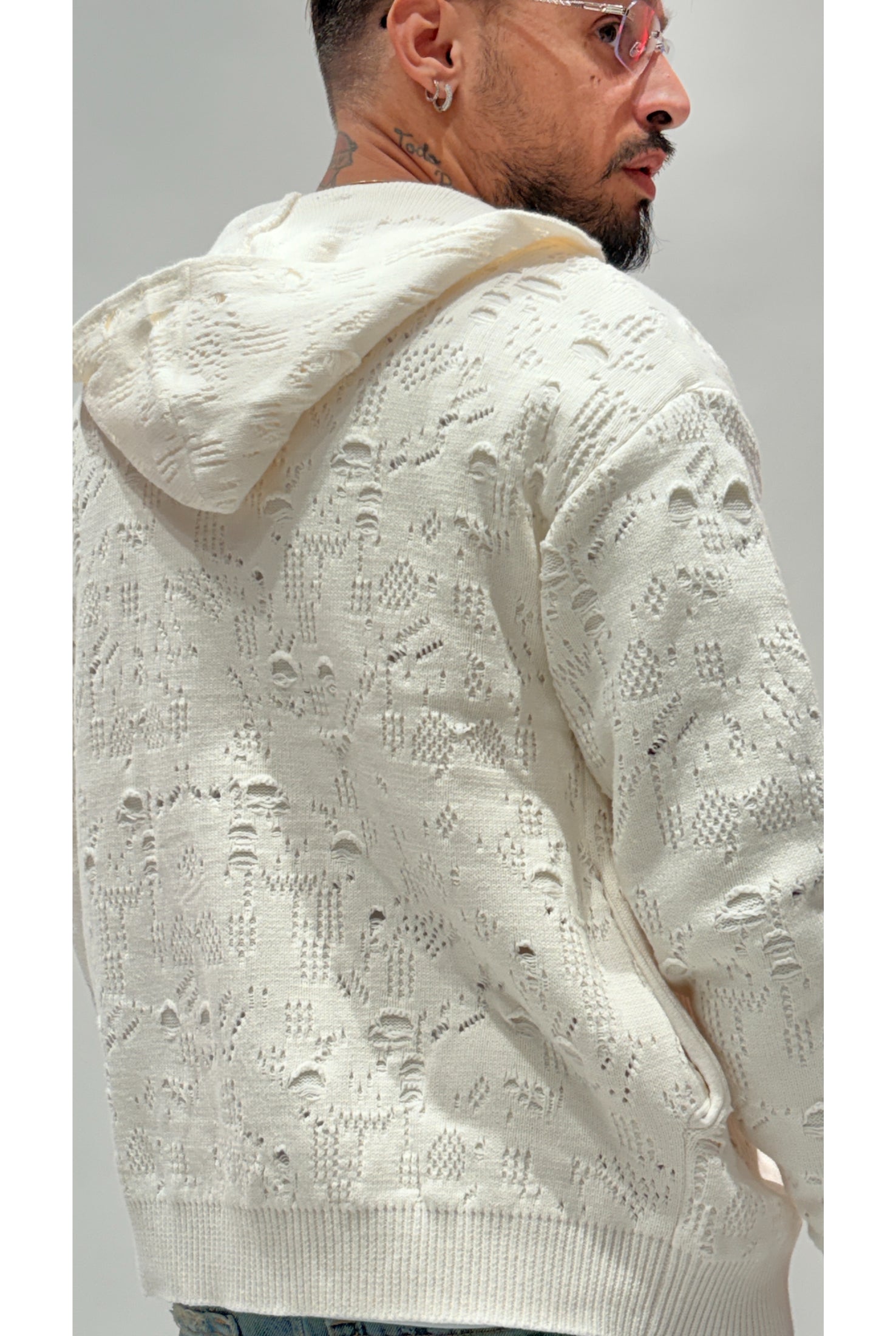 Cardigan cappuccio w8618