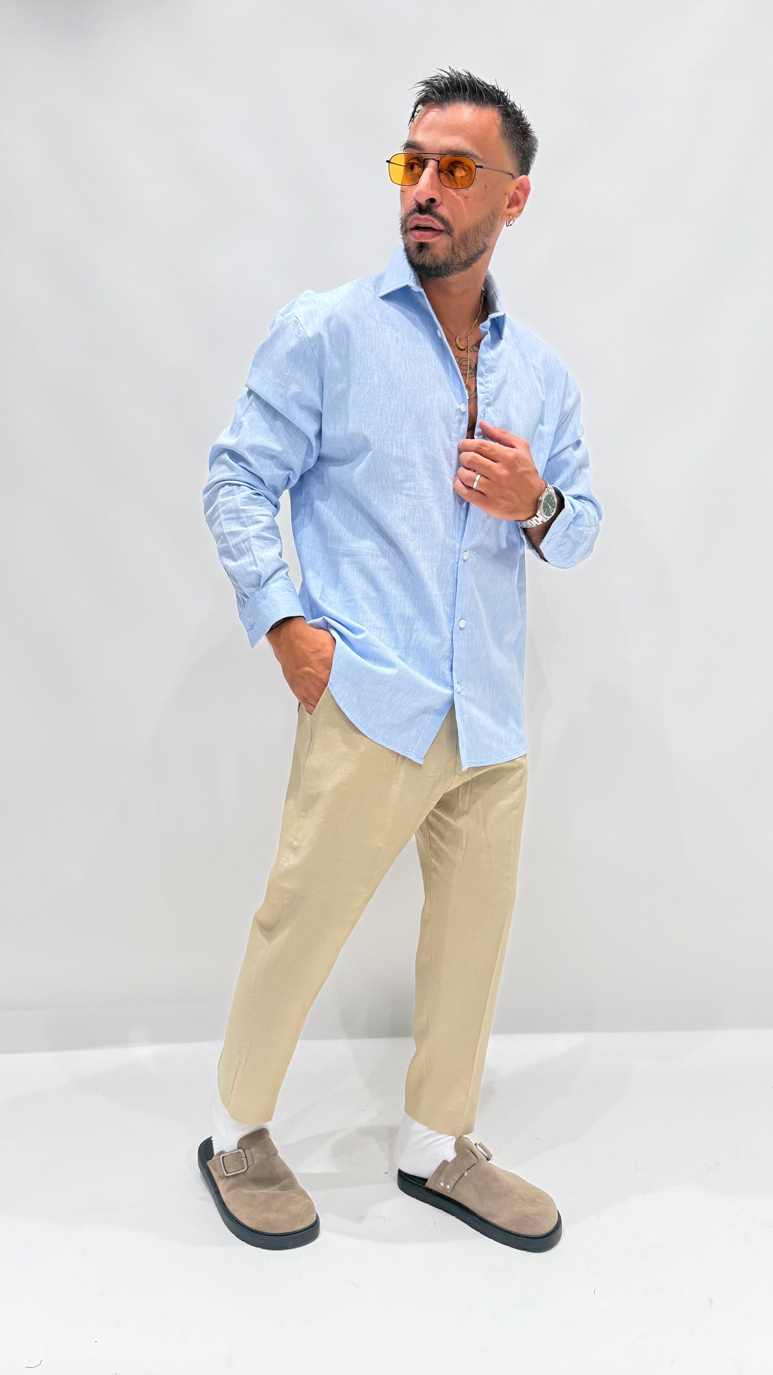 Pantalone in lino PNU02 NJB