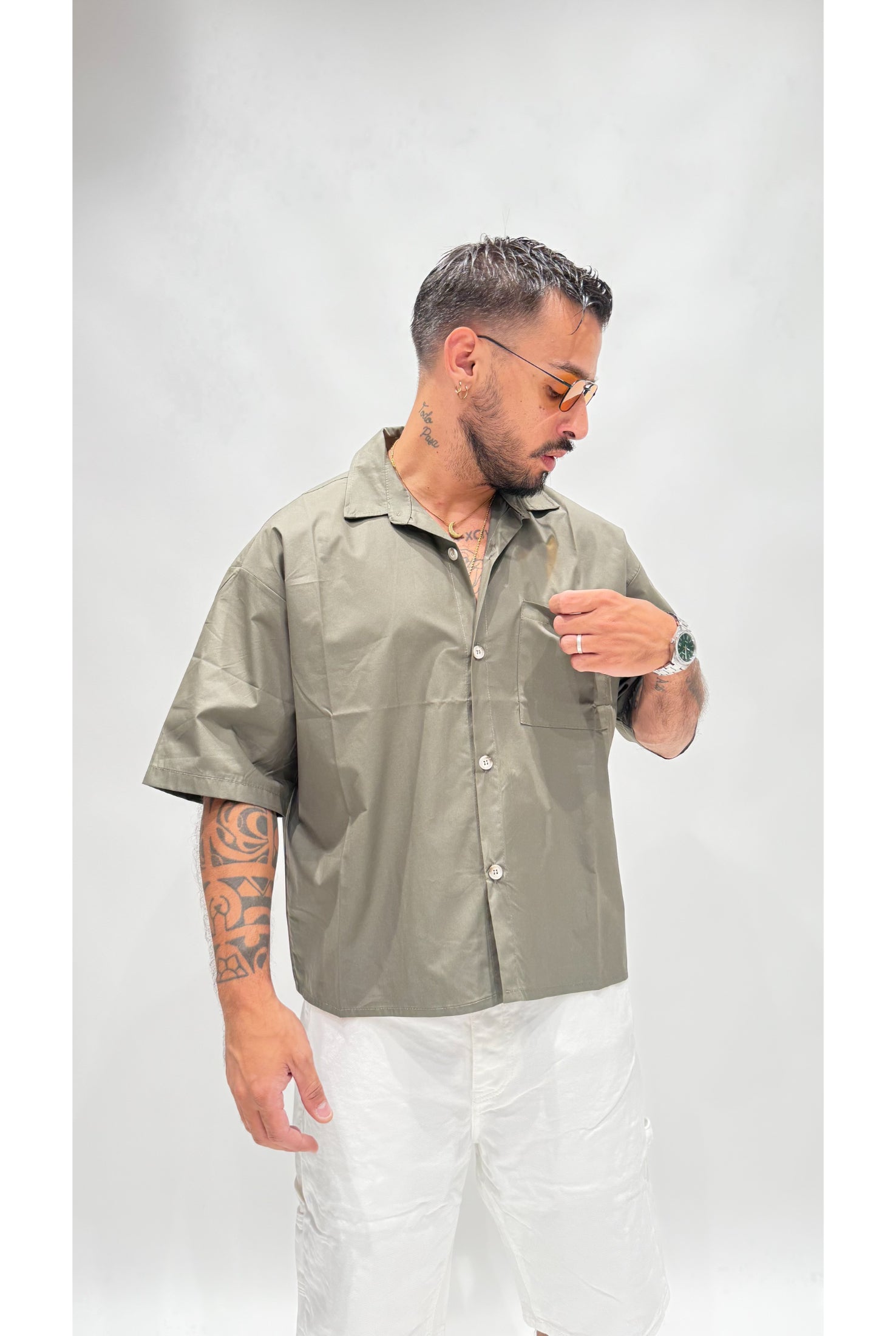 Camicia crop basic LNC1