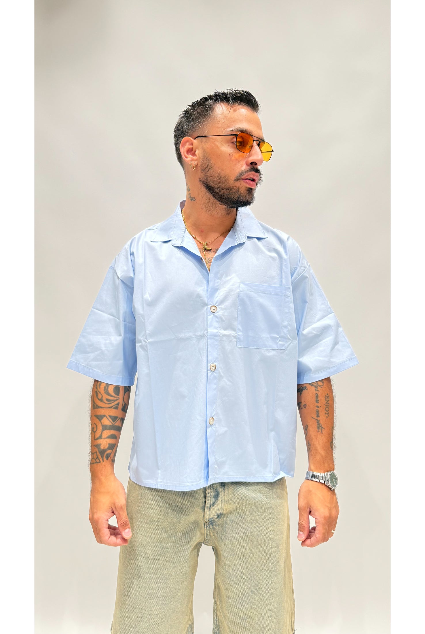 Camicia crop basic LNC1