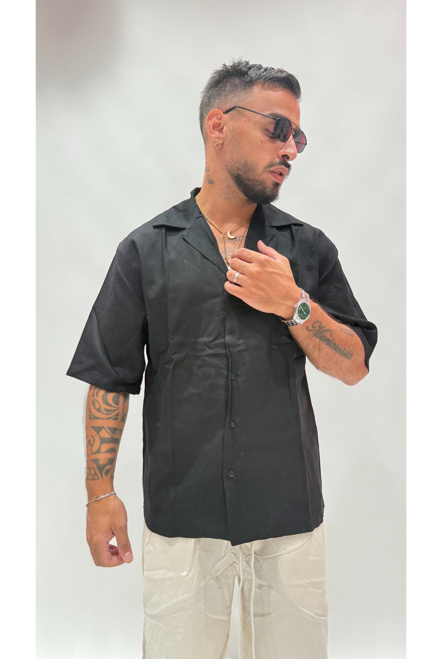 Camicia 1/2 maniche lino