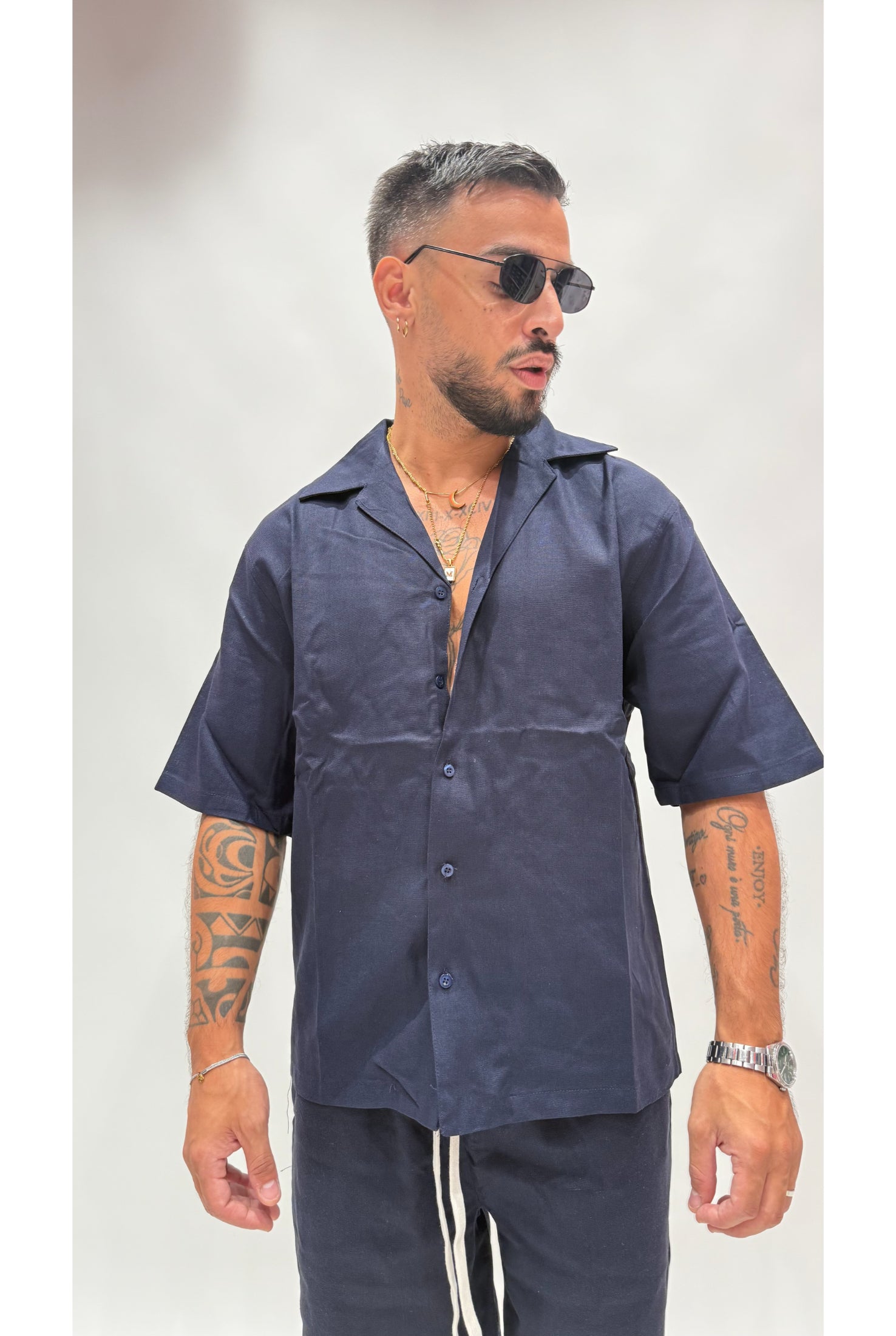 Camicia 1/2 maniche lino