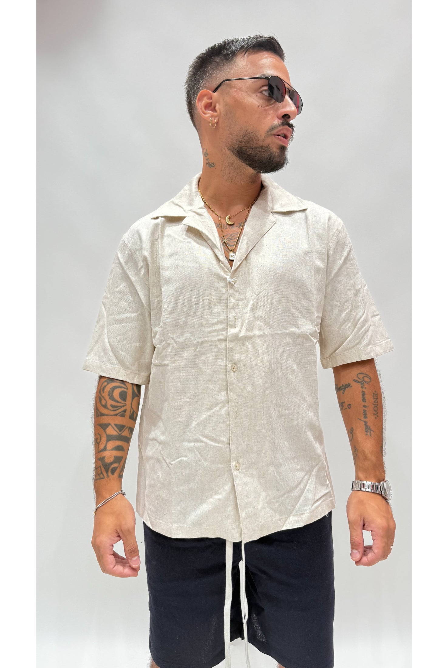 Camicia 1/2 maniche lino