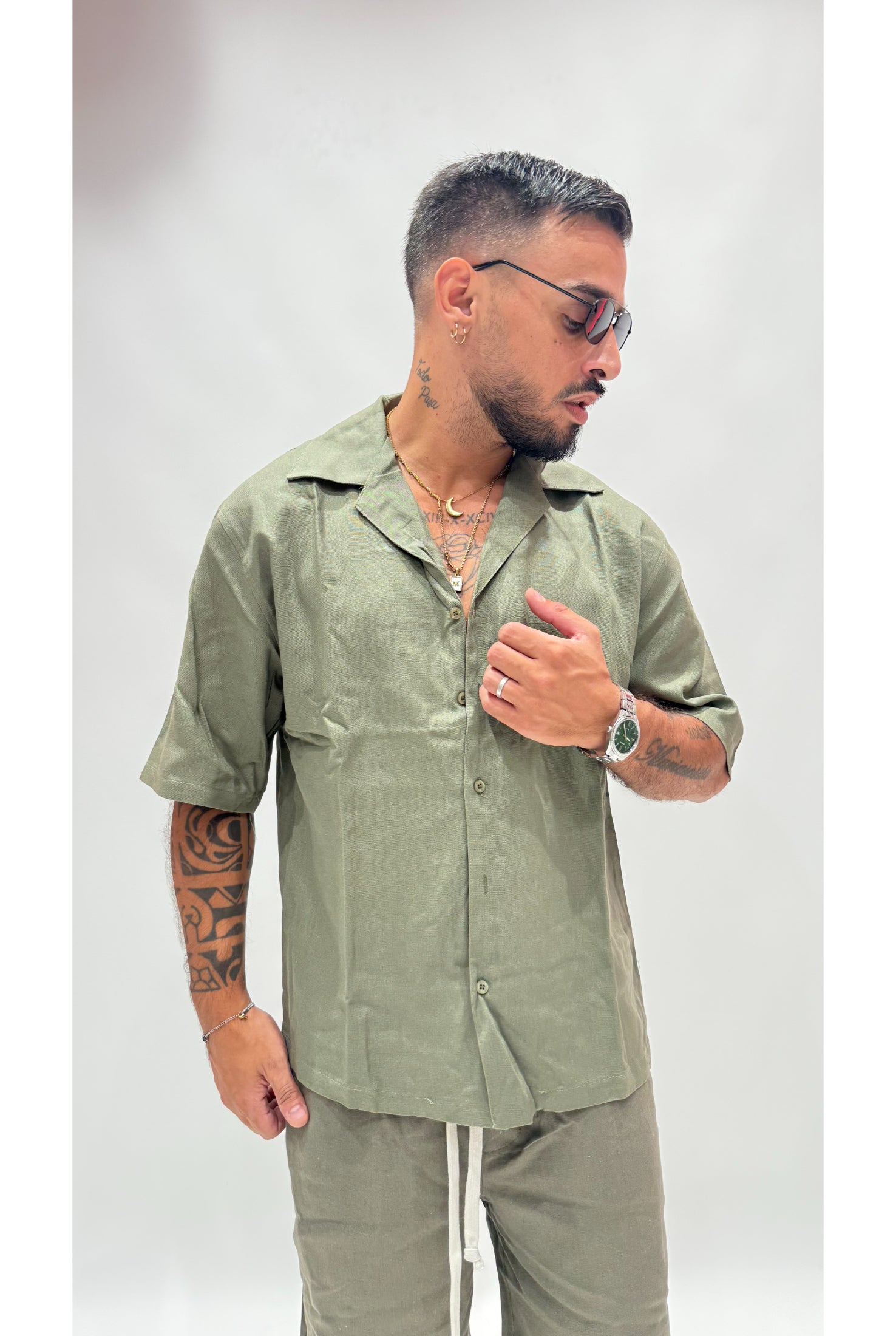 Camicia 1/2 maniche lino