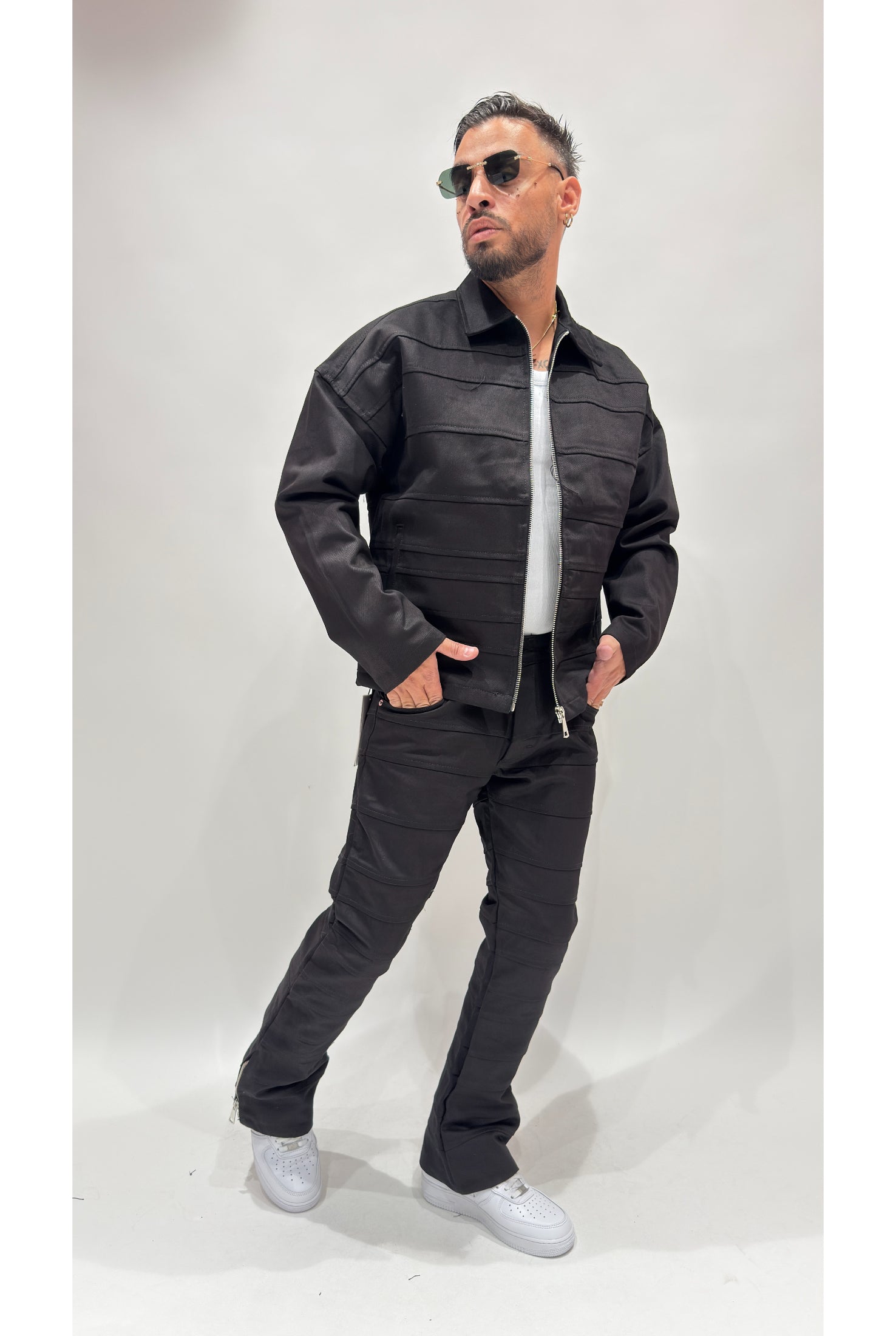 Coordinato PASSION MG445 Black panel zip