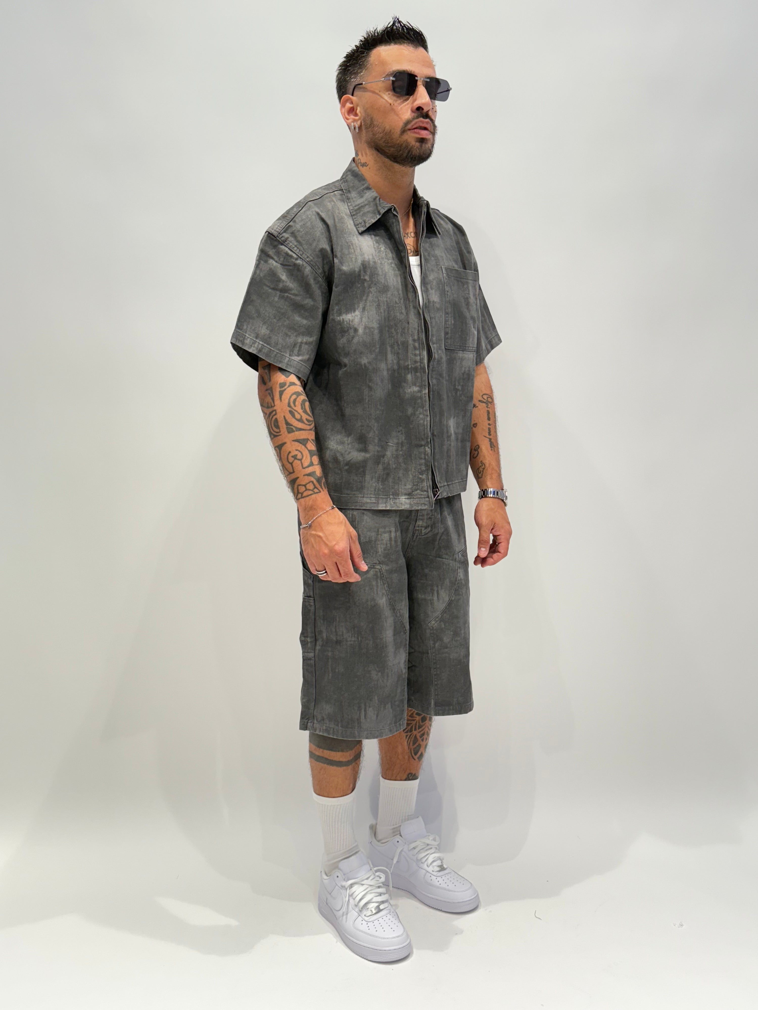 Coordinato denim sfumato ( 2 colori ) zz60