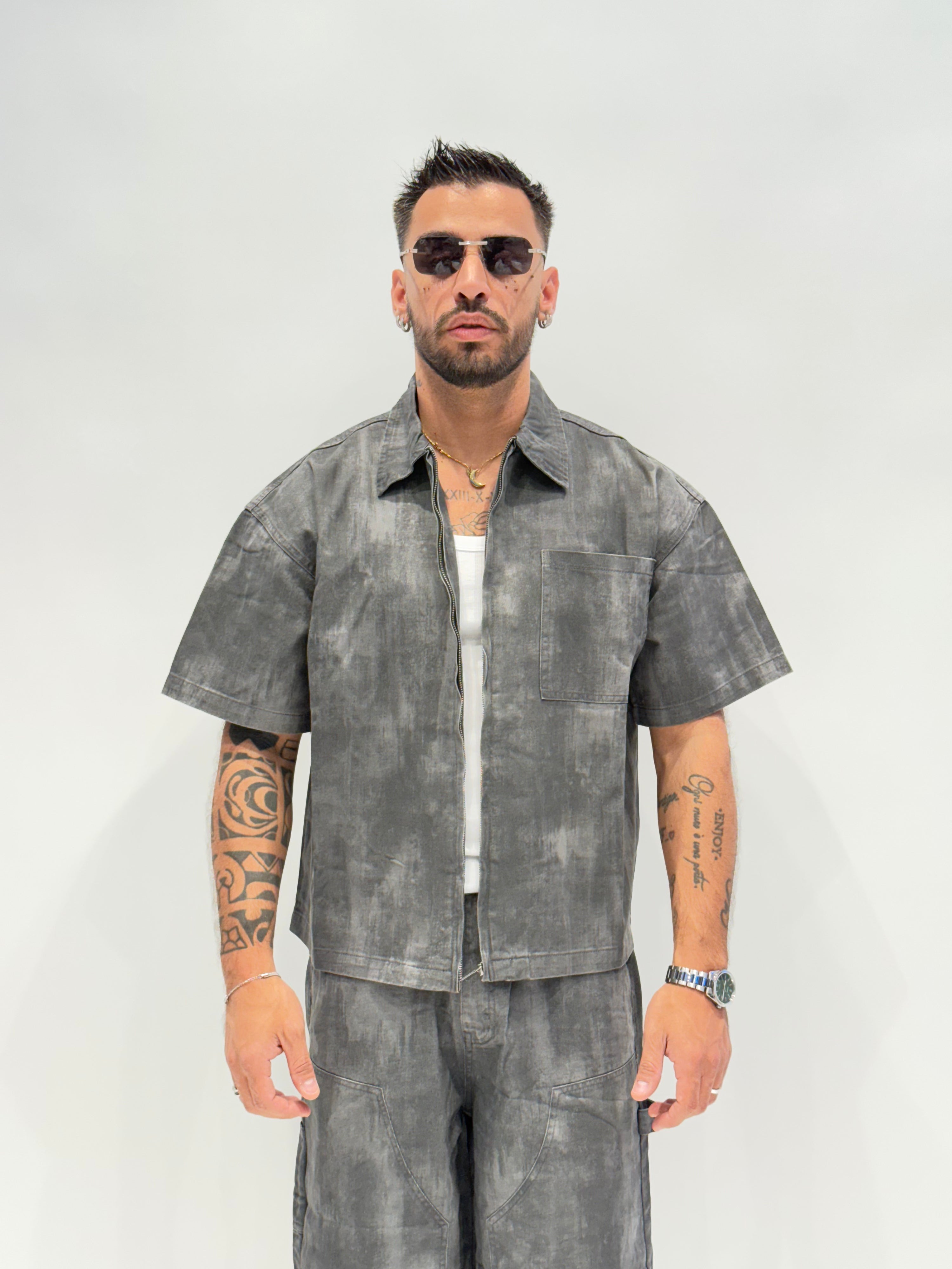 Coordinato denim sfumato ( 2 colori ) zz60