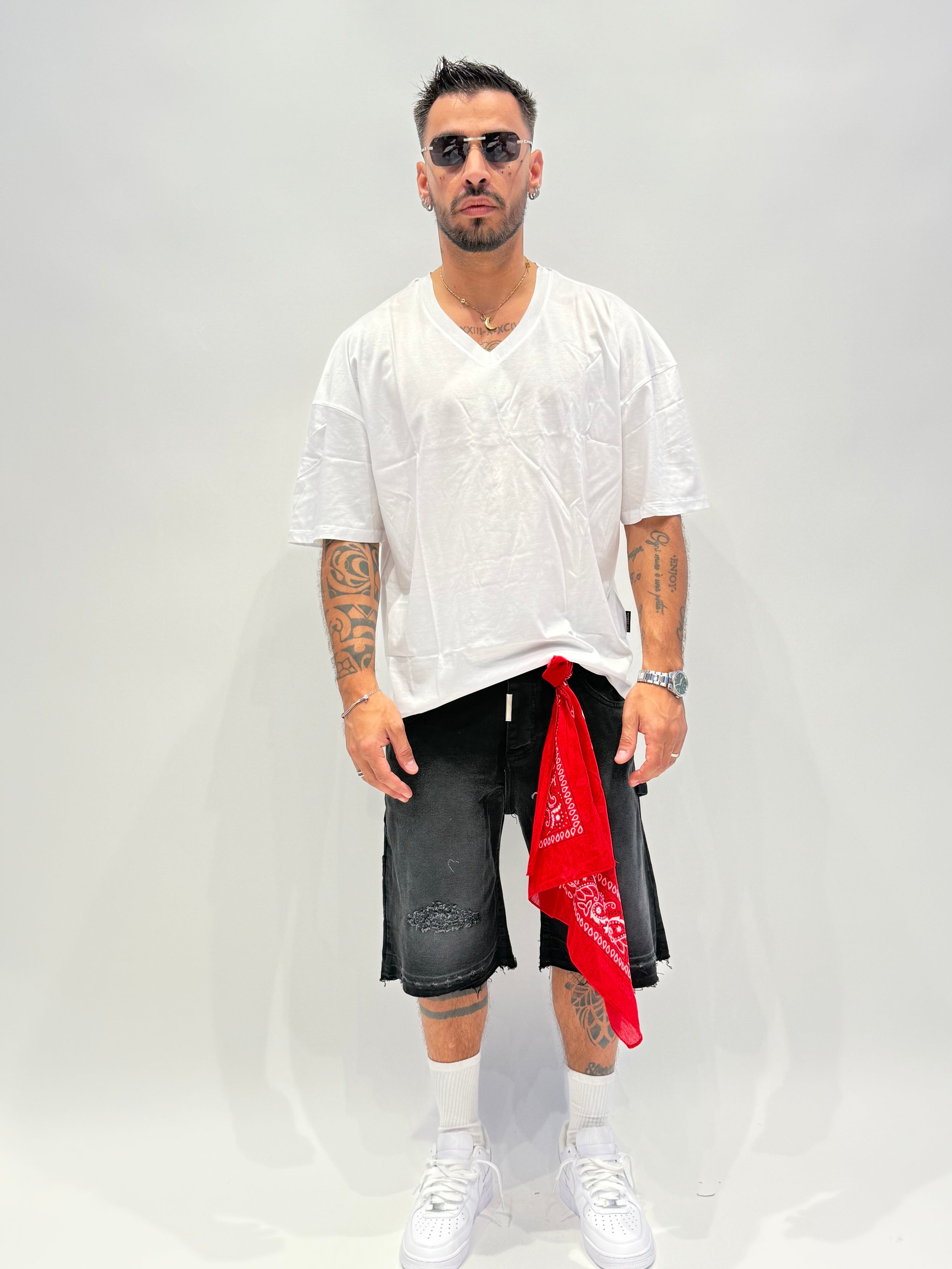 T-shirt in filo di scozia V NJB