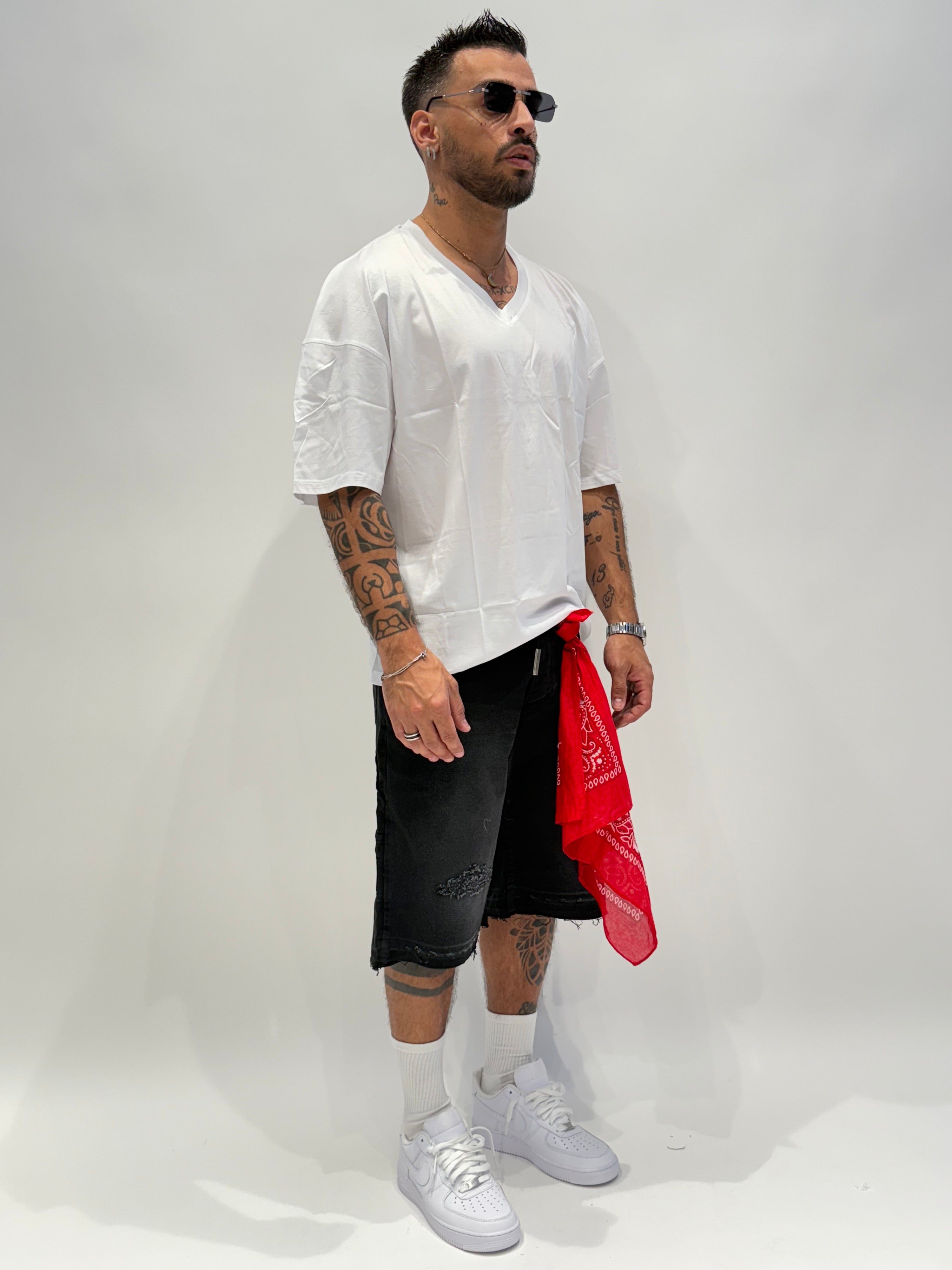 T-shirt in filo di scozia V NJB