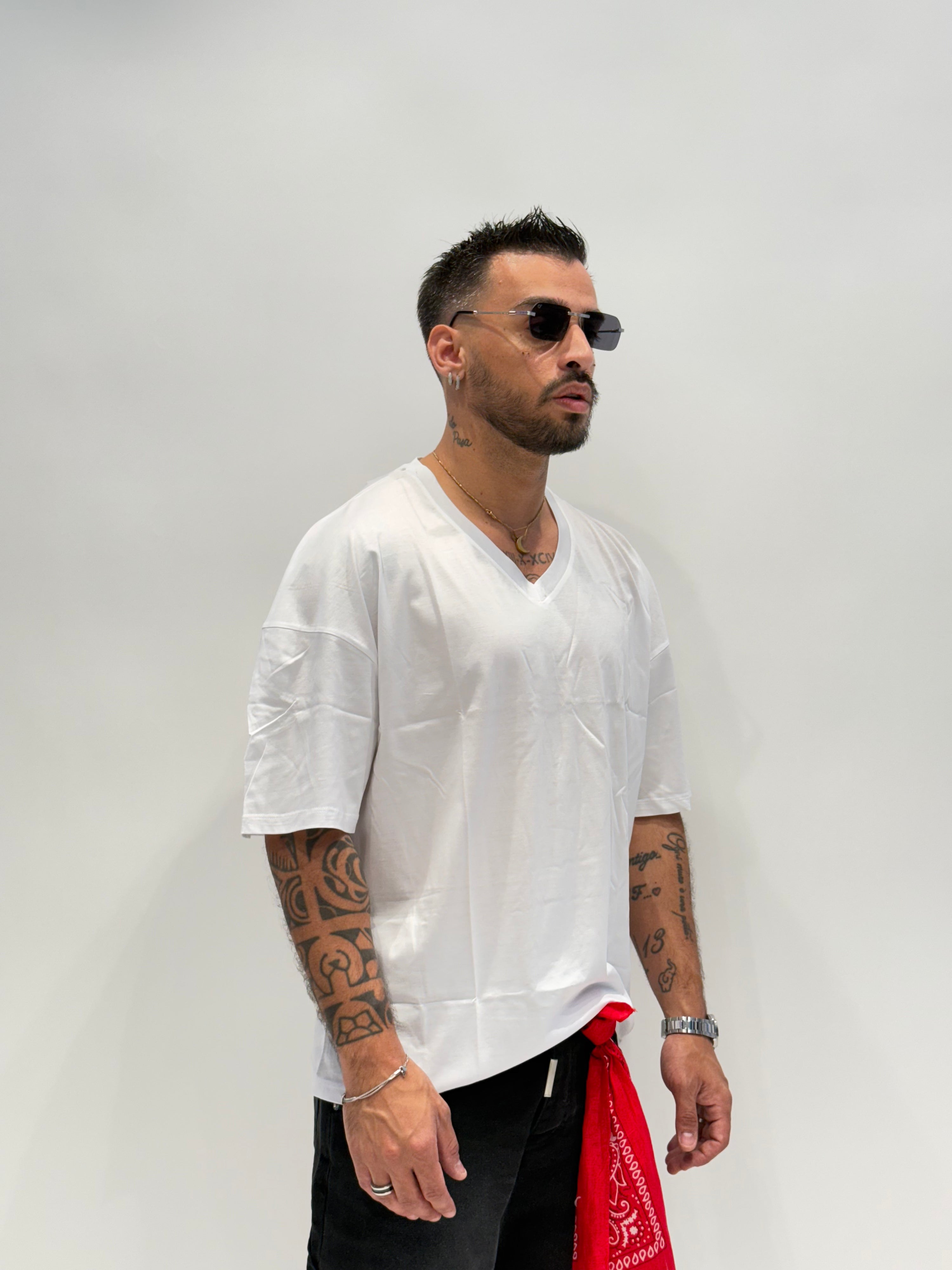 T-shirt in filo di scozia V NJB